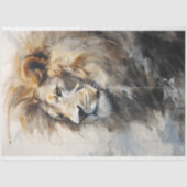 Papier Mousseline Papier Tissu Lion Portrait (Recto)