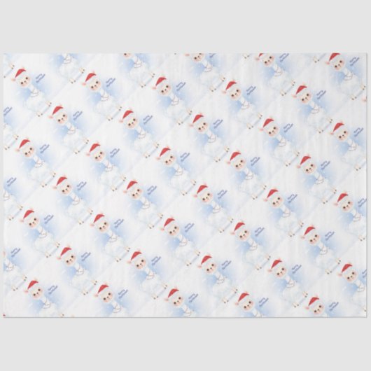 Papier Mousseline Papier Tissu Llamas de Noël (Recto)