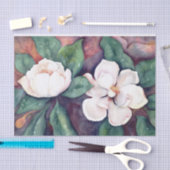 Papier Mousseline Papier Tissu Magnolias Aquarelle (Artisanat)