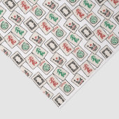 Papier Mousseline Papier Tissu Mah Jongg Carreaux, Enveloppement Cad (Détail)
