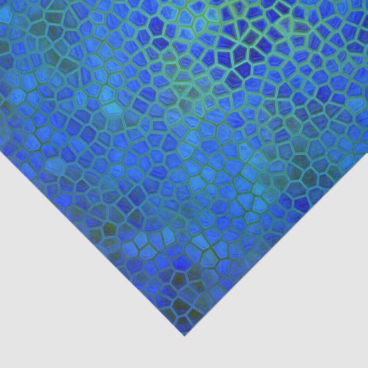 Papier Mousseline Papier Tissu Masqué Dinosaure Bleu (Détail)