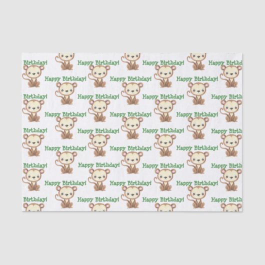 Papier Mousseline Papier Tissu Monkey Jungle (Recto)