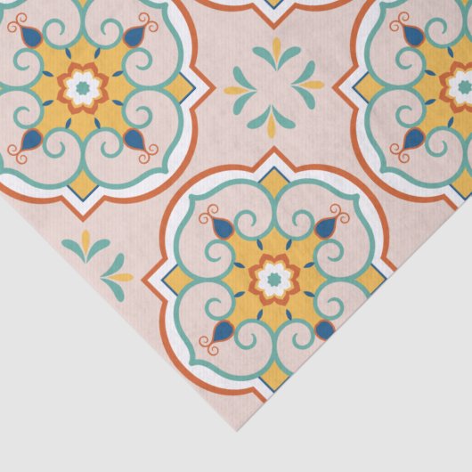 Papier Mousseline Papier Tissu Motif Carrelage marocain (Détail)