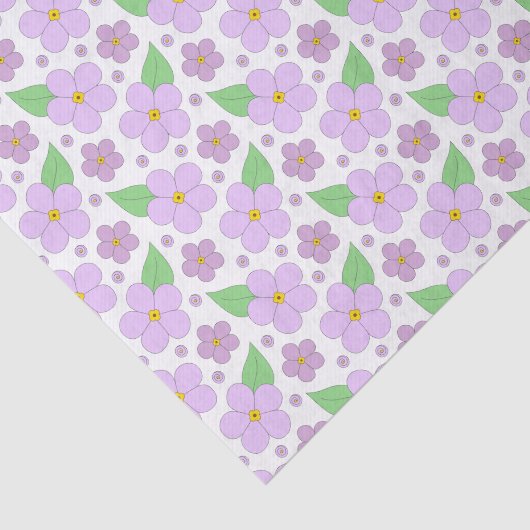 Papier Mousseline Papier Tissu Motif Lilac Fleurs (Détail)