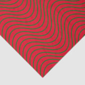 Papier Mousseline Papier Tissu Motif Vague Rouge Et Vert (Détail)