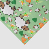 Papier Mousseline Papier Tissu Mouton Orange Coeurs verts Fée (Détail)