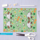 Papier Mousseline Papier Tissu Mouton Orange Coeurs verts Fée (Artisanat)