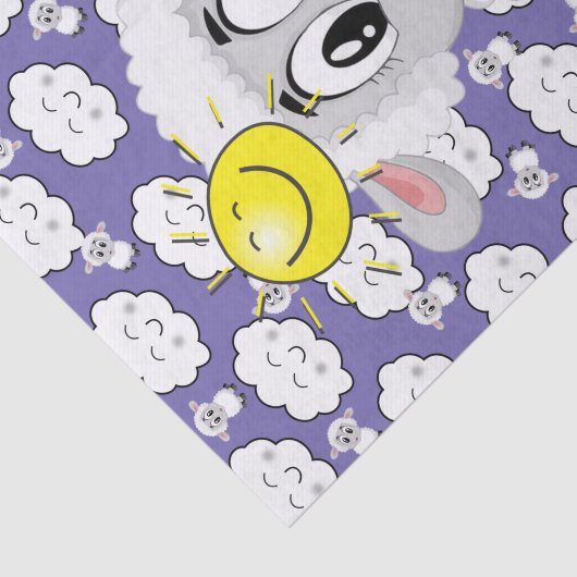 Papier Mousseline Papier Tissu Mouton Soleil Nuages (Détail)