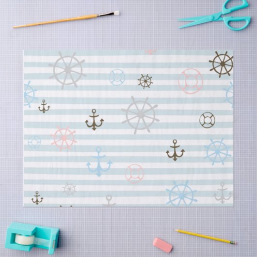 Papier Mousseline Papier Tissu Nautique Bébé (Artisanat)