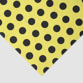Papier Mousseline Papier Tissu Noir & Jaune Moyen Polka Dot Chic (Détail)
