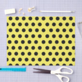 Papier Mousseline Papier Tissu Noir & Jaune Moyen Polka Dot Chic (Artisanat)