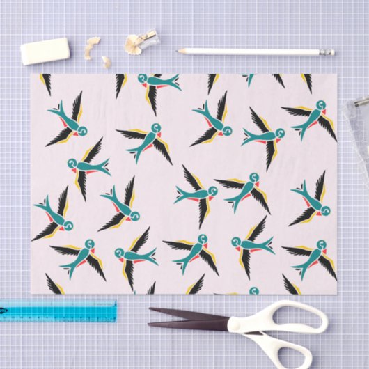 Papier Mousseline Papier Tissu Oiseaux d'hirondelle (Artisanat)