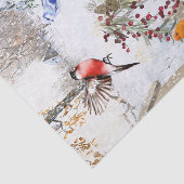 Papier Mousseline Papier Tissu Oiseaux d'hiver (Détail)
