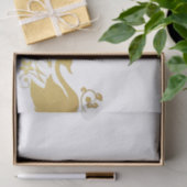 Papier Mousseline Papier Tissu Or Floral Swan (Cadeau)