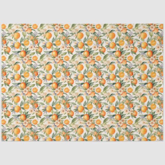 Papier Mousseline Papier Tissu Orange Blossom (Recto)