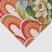 Papier Mousseline Papier Tissu Orange Floral (Détail)