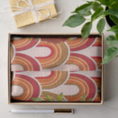 Papier Mousseline Papier Tissu Orange Floral (Cadeau)