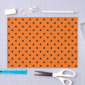 Papier Mousseline Papier Tissu Orange/Noir Pois (Artisanat)