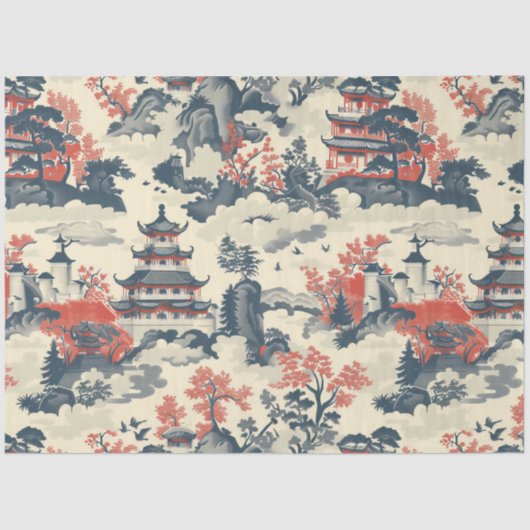 Papier Mousseline Papier Tissu Oriental (Recto)