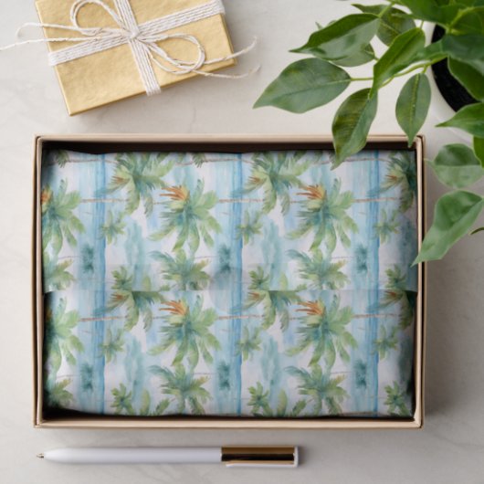 Papier Mousseline Papier Tissu Palm Summer (Cadeau)