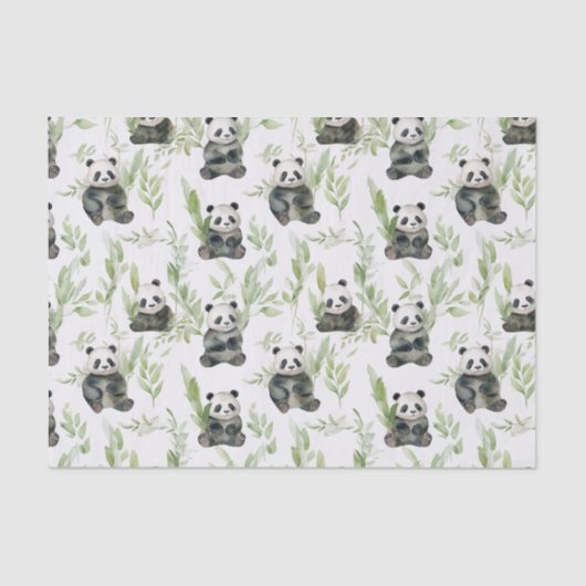 Papier Mousseline Papier Tissu Panda Bambou (Recto)