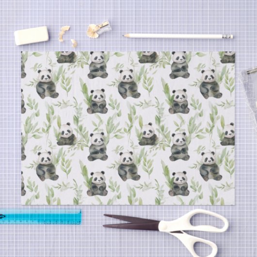 Papier Mousseline Papier Tissu Panda Bambou (Artisanat)