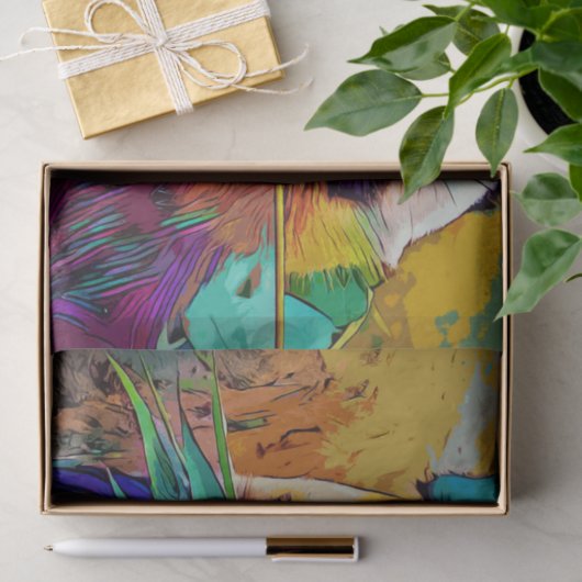 Papier Mousseline Papier Tissu Panda Rainbow (Cadeau)