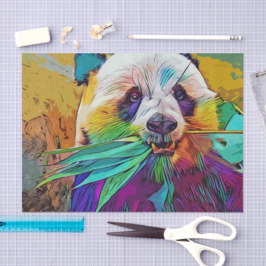 Papier Mousseline Papier Tissu Panda Rainbow (Artisanat)