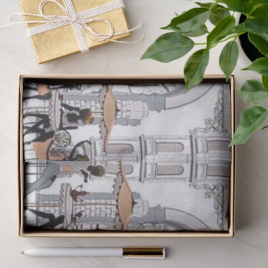 Papier Mousseline Papier Tissu Paris France Café (Cadeau)