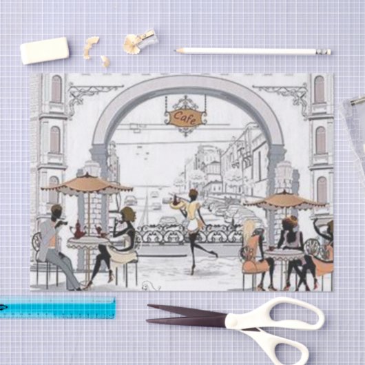 Papier Mousseline Papier Tissu Paris France Café (Artisanat)