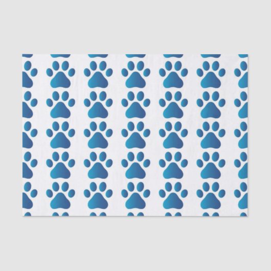 Papier Mousseline Papier Tissu Paw Chien Bleu (Recto)