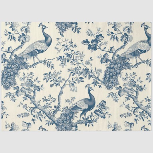 Papier Mousseline Papier Tissu Peacock (Recto)