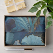 Papier Mousseline Papier Tissu Peint en bleu (Cadeau)