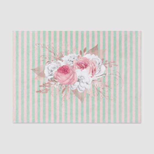 Papier Mousseline Papier Tissu Pink Bouquet (Recto)