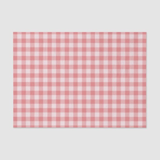 Papier Mousseline Papier Tissu Pink En vichy Plaid saumon (Recto)