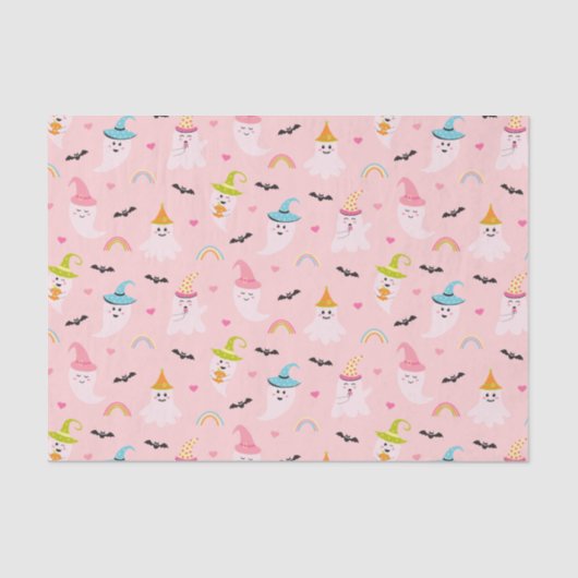 Papier Mousseline Papier Tissu Pink Halloween (Recto)