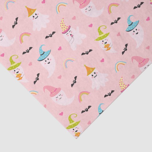 Papier Mousseline Papier Tissu Pink Halloween (Détail)