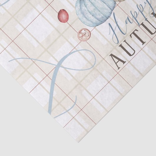 Papier Mousseline Papier Tissu Plaid Citrouille d'automne (Détail)