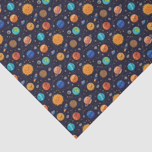 Papier Mousseline Papier Tissu Planètes Joyeuses (Détail)