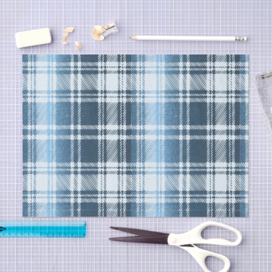 Papier Mousseline Papier Tissu Plat Bleu (Artisanat)