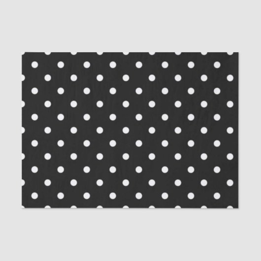 Papier Mousseline Papier Tissu POLKA DOT NOIR (Recto)