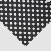 Papier Mousseline Papier Tissu Polkadot rayures Bow Blanc Noir (Détail)