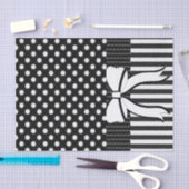 Papier Mousseline Papier Tissu Polkadot rayures Bow Blanc Noir (Artisanat)