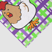 Papier Mousseline Papier Tissu Poulet Jaune Violet Plaid (Détail)