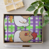 Papier Mousseline Papier Tissu Poulet Jaune Violet Plaid (Cadeau)