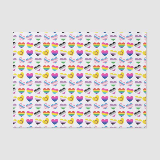 Papier Mousseline Papier Tissu Pride Hearts (Recto)