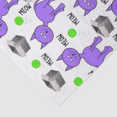 Papier Mousseline Papier Tissu Purple Chats Meow (Détail)