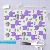 Papier Mousseline Papier Tissu Purple Chats Meow (Artisanat)