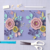 Papier Mousseline Papier Tissu Purple Floral (Artisanat)