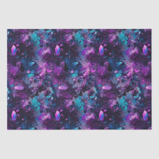 Papier Mousseline Papier Tissu Purple Opal Eau Cristal Abstrait (Recto)